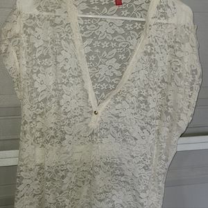 Cream lace top